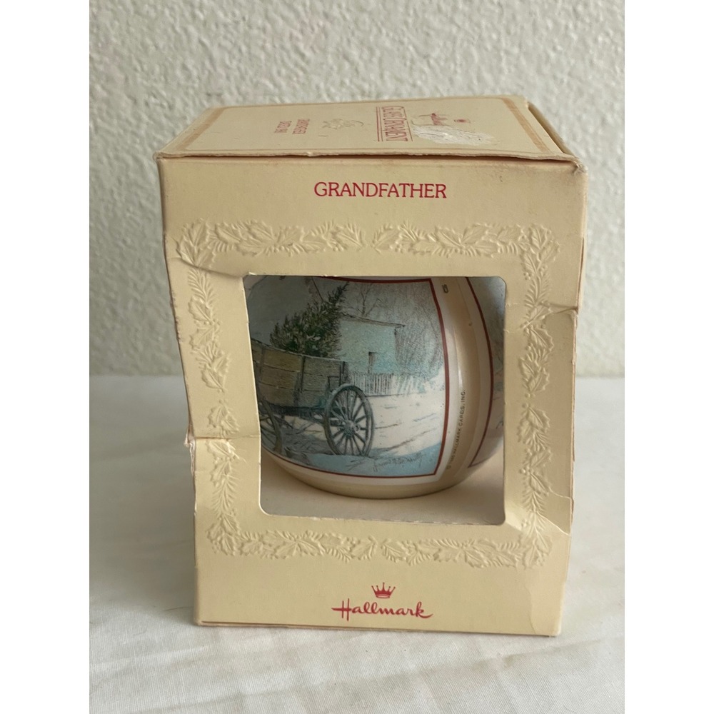 Hallmark VTG Glass Ornament Grandfather 1980 Cream Good Tree-Trimmer Collection - Picture 6 of 7